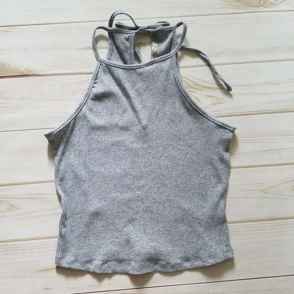 Gray Halter crop top